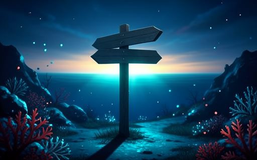 Panneau vide a un carrefour calme sous un horizon lumineux