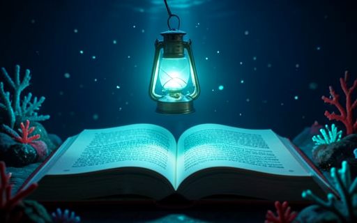 Livre ouvert surmonte d une lanterne lumineuse