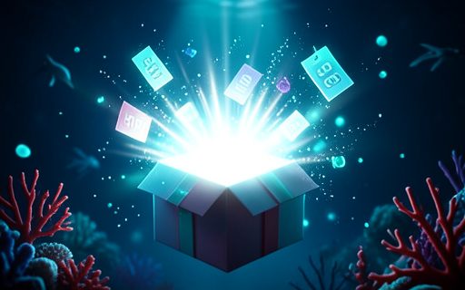 Coffret cadeau qui s ouvre dans un jaillissement de lumiere