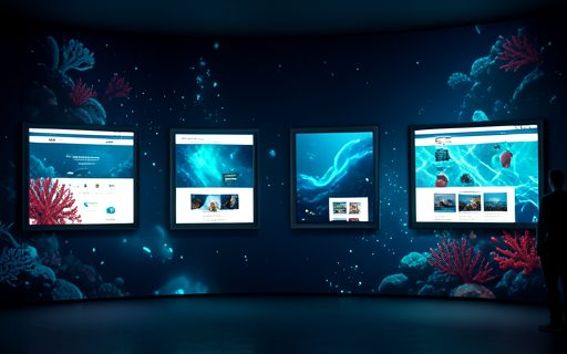 Galerie d ecrans encadres qui montrent des realisations web
