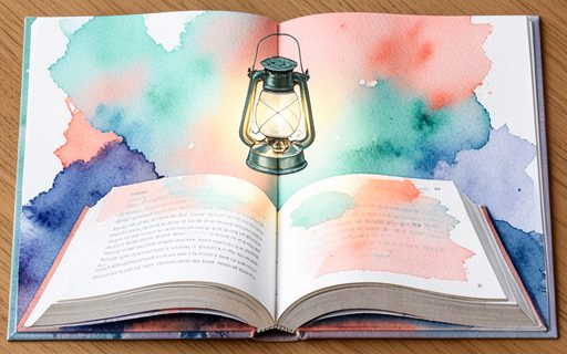 Livre ouvert surmonte d une lanterne lumineuse