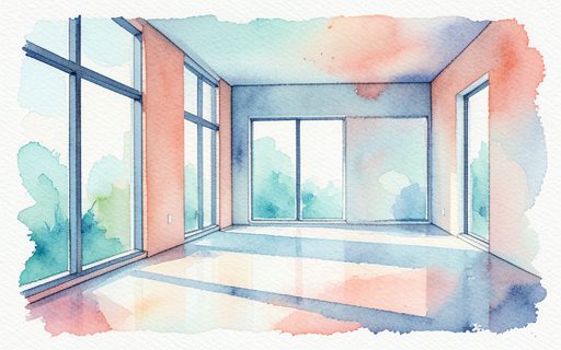 Lieu calme aux grandes fenetres