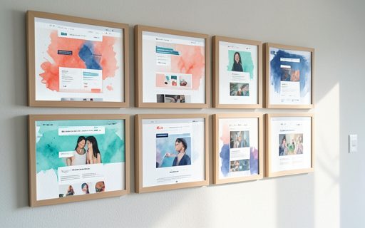 Galerie d ecrans encadres qui montrent des realisations web