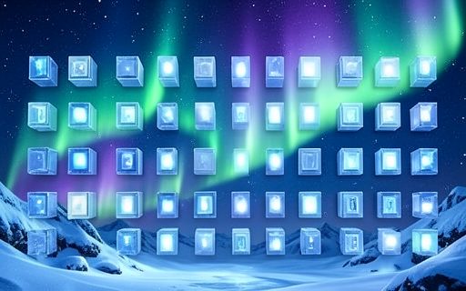 Mur de blocs modulaires lumineux, comme un catalogue