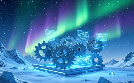 Engrenages et fenetres de code qui forment une plateforme de services