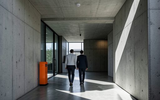 Jeunes professionnels qui entrent dans des bureaux accueillants
