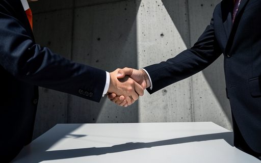 Deux professionnels qui se serrent la main