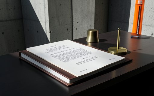 Registre ferme et presse-papier sur un bureau range