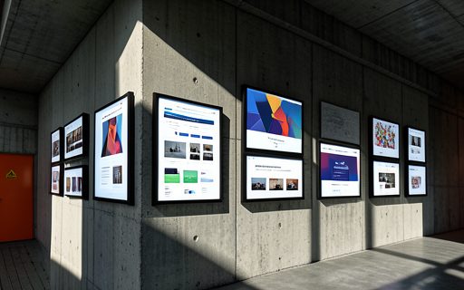 Galerie d ecrans encadres qui montrent des realisations web