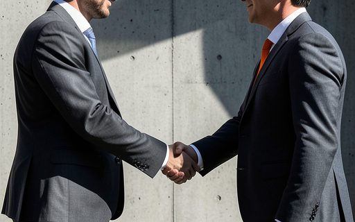 Deux partenaires qui se serrent la main apres un projet reussi
