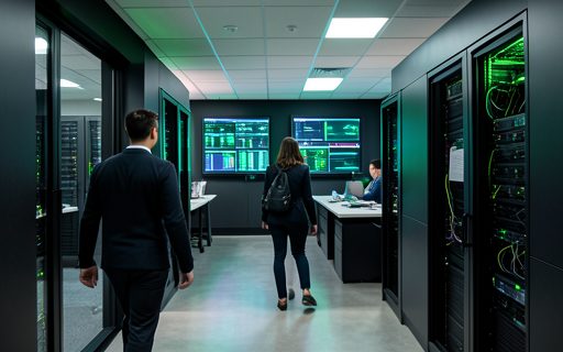 Jeunes professionnels qui entrent dans des bureaux accueillants