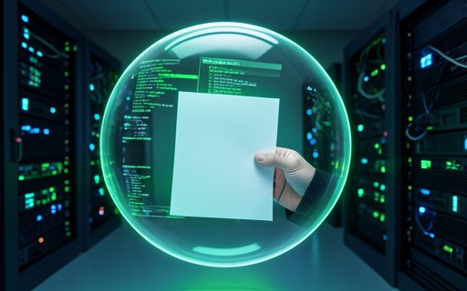 Feuille protegee a l interieur d une sphere translucide