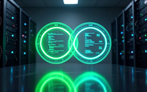 Deux anneaux lumineux entrelaces au-dessus d une table