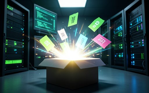 Coffret cadeau qui s ouvre dans un jaillissement de lumiere