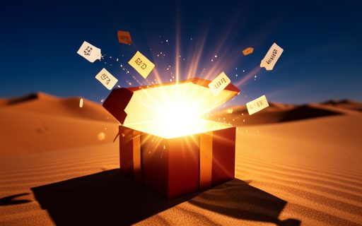Coffret cadeau qui s ouvre dans un jaillissement de lumiere