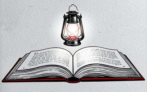 Livre ouvert surmonte d une lanterne lumineuse