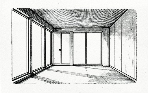 Lieu calme aux grandes fenetres
