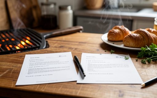 Deux feuilles de contrat et un stylo pose entre elles