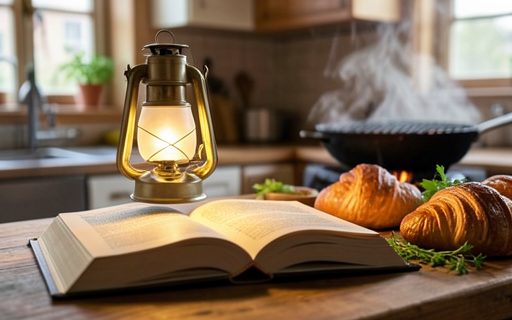Livre ouvert surmonte d une lanterne lumineuse