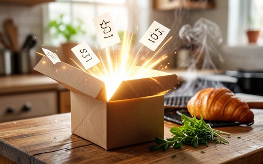 Coffret cadeau qui s ouvre dans un jaillissement de lumiere