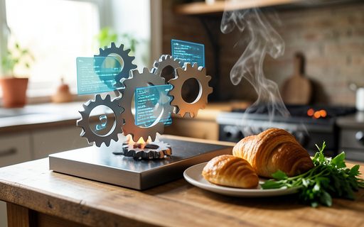 Engrenages et fenetres de code qui forment une plateforme de services