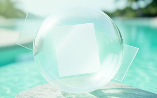 Feuille protegee a l interieur d une sphere translucide