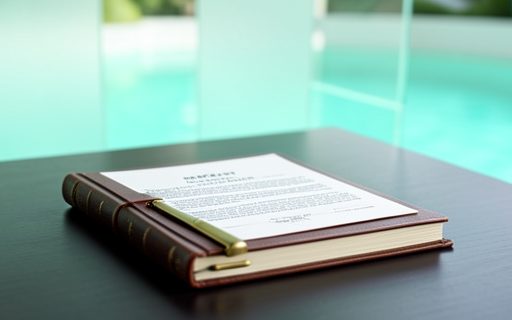 Registre ferme et presse-papier sur un bureau range