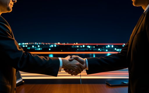 Deux professionnels qui se serrent la main