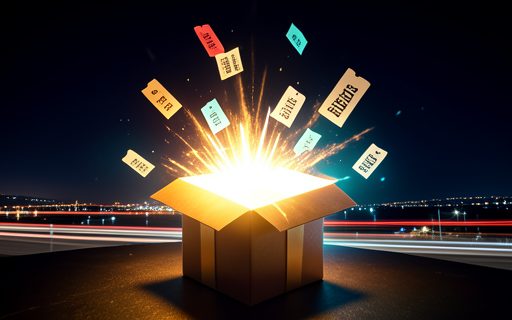 Coffret cadeau qui s ouvre dans un jaillissement de lumiere