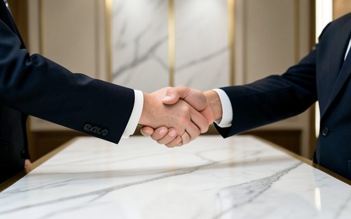 Deux professionnels qui se serrent la main