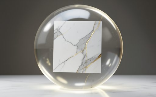 Feuille protegee a l interieur d une sphere translucide