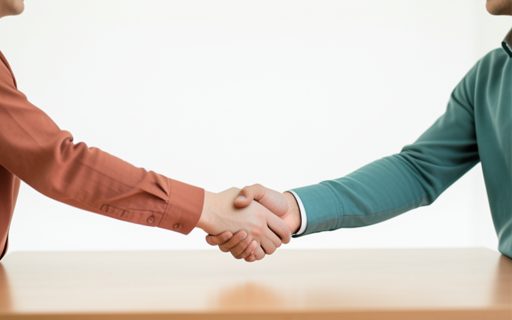 Deux professionnels qui se serrent la main