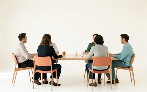 Petite equipe qui travaille ensemble autour d une table