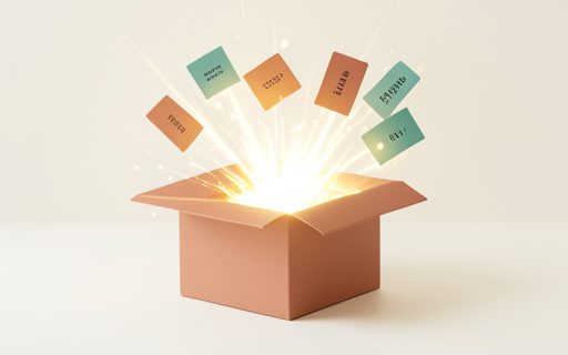 Coffret cadeau qui s ouvre dans un jaillissement de lumiere
