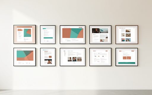 Galerie d ecrans encadres qui montrent des realisations web