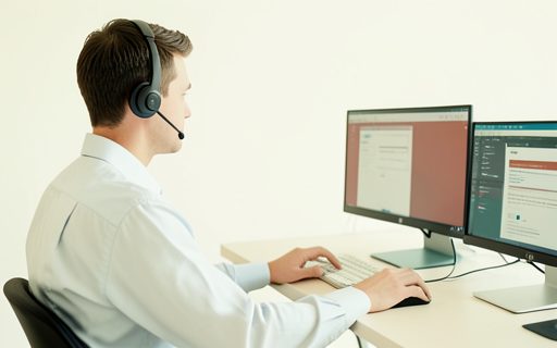 Equipe de support qui aide un client
