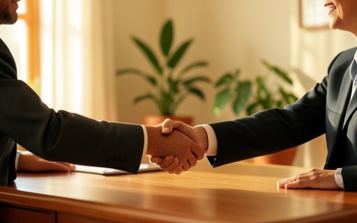 Deux professionnels qui se serrent la main