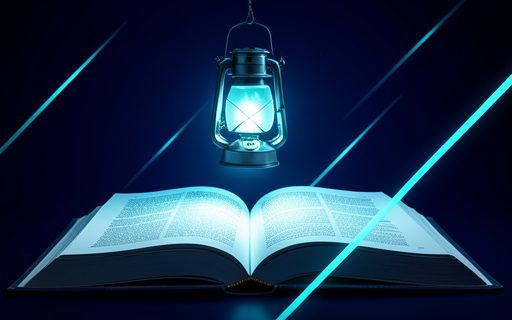 Livre ouvert surmonte d une lanterne lumineuse