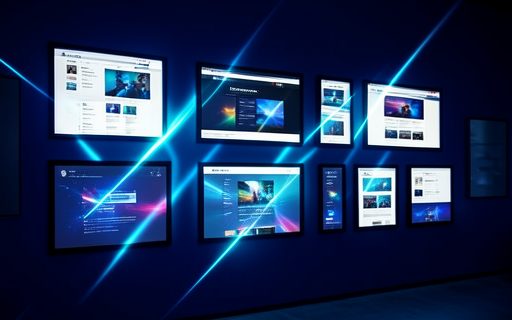 Galerie d ecrans encadres qui montrent des realisations web