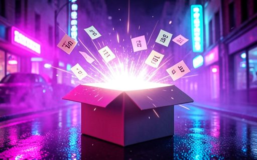 Coffret cadeau qui s ouvre dans un jaillissement de lumiere