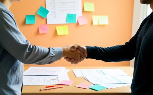 Deux professionnels qui se serrent la main